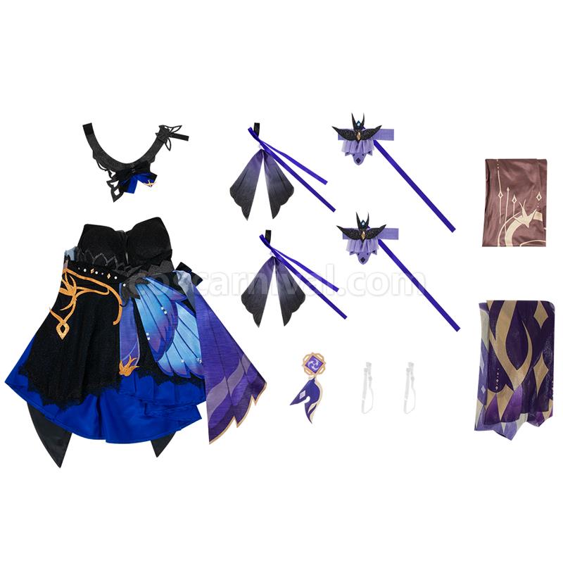 Genshin Impact Opulent Splendor Keqing Cosplay Costumes coscarnival01117850
