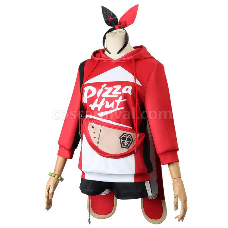 Genshin Impact Pizza Hut Amber Cosplay Costumes coscarnival01112295