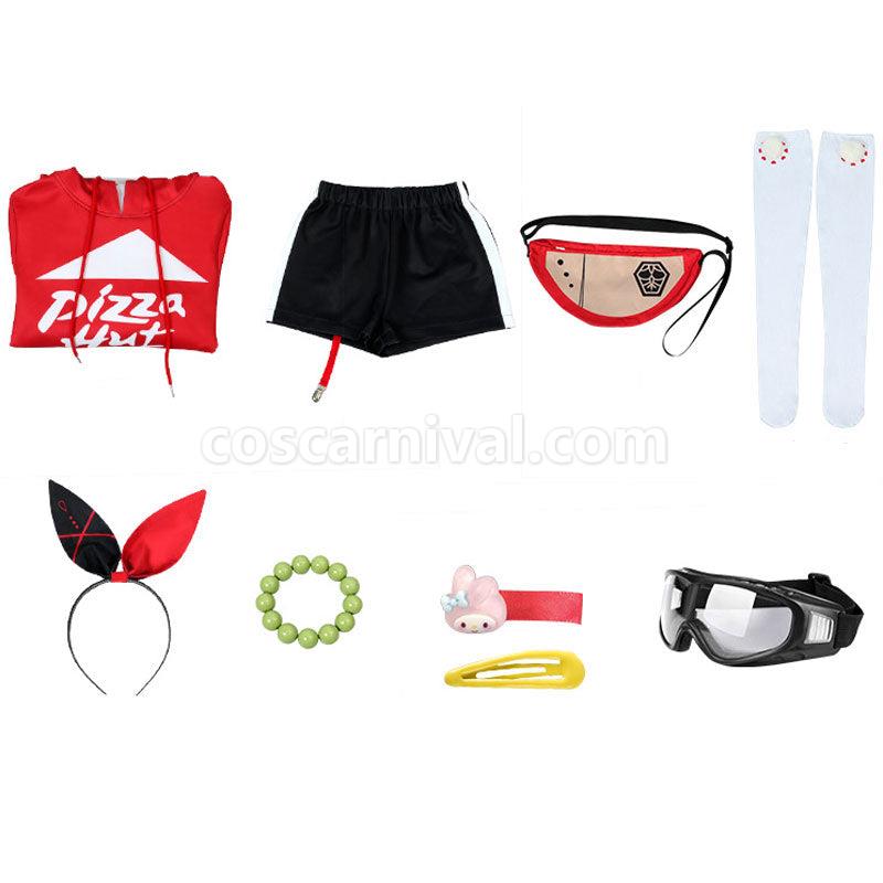 Genshin Impact Pizza Hut Amber Cosplay Costumes coscarnival01112325