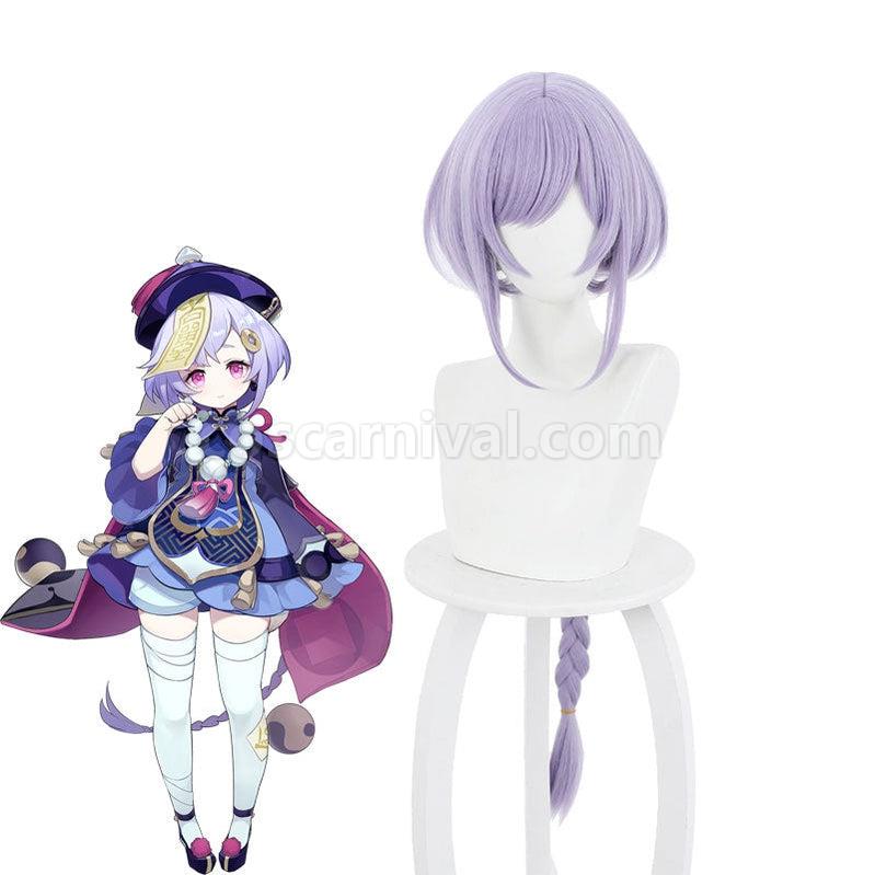 Genshin Impact QiQi Purple Braid Cosplay Wigs coscarnival011113879