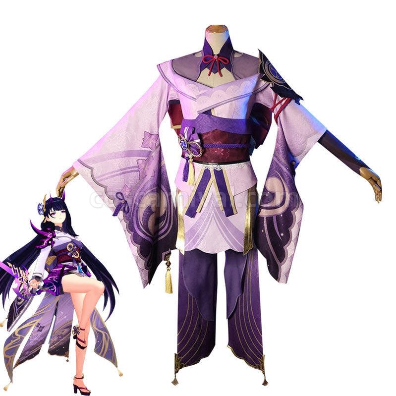 Genshin Impact Raiden Shogun Fullset Cosplay Costumes coscarnival011110649