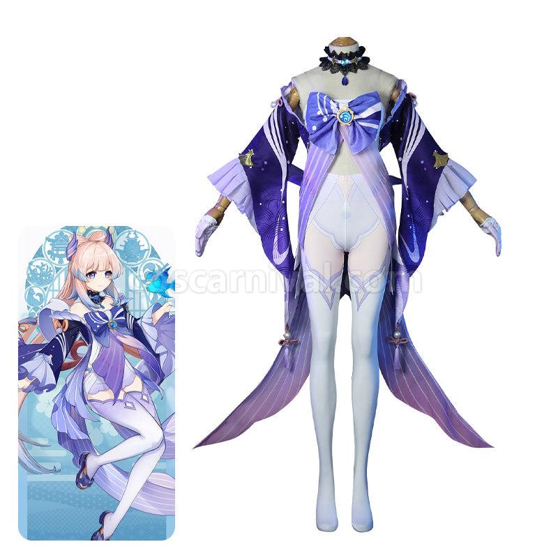 Genshin Impact Sangonomiya Kokomi Fullset Cosplay Costumes coscarnival011110077