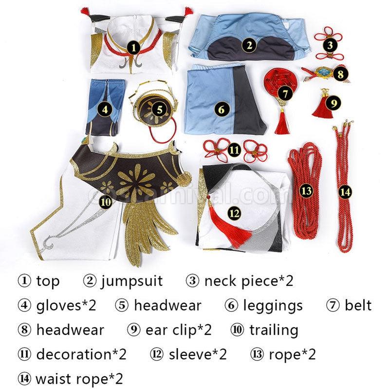 Genshin Impact ShenHe Fullsuit Cosplay Costumes coscarnival011110695