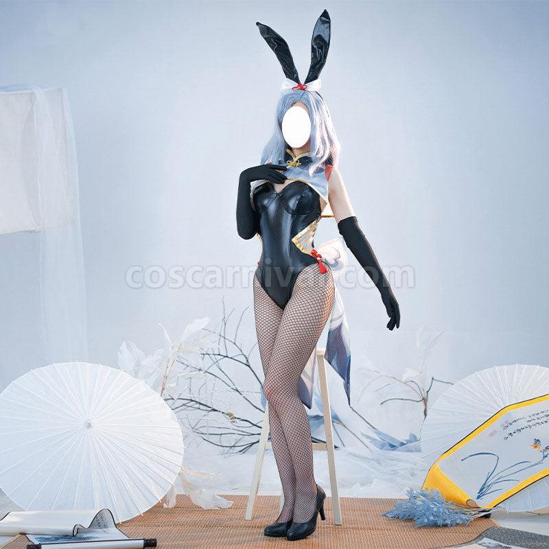 Genshin Impact Shenhe Bunny Girl Cosplay Costumes coscarnival01114543