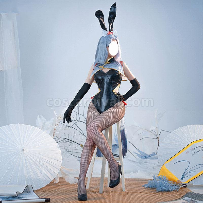 Genshin Impact Shenhe Bunny Girl Cosplay Costumes coscarnival01114559