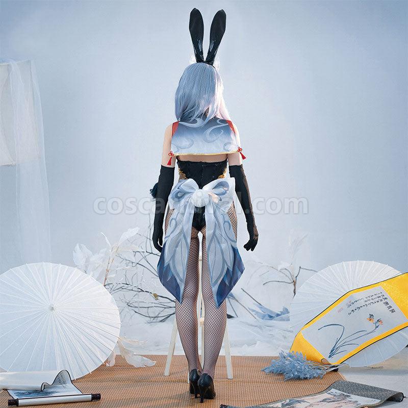 Genshin Impact Shenhe Bunny Girl Cosplay Costumes coscarnival01114565