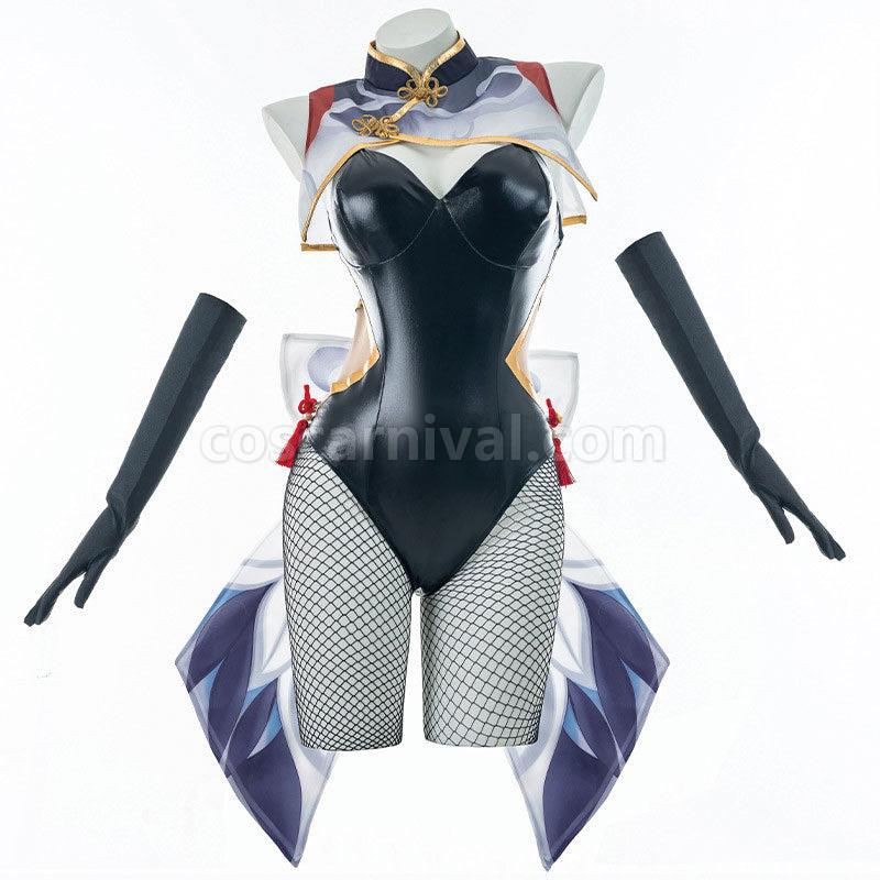 Genshin Impact Shenhe Bunny Girl Cosplay Costumes coscarnival01114574