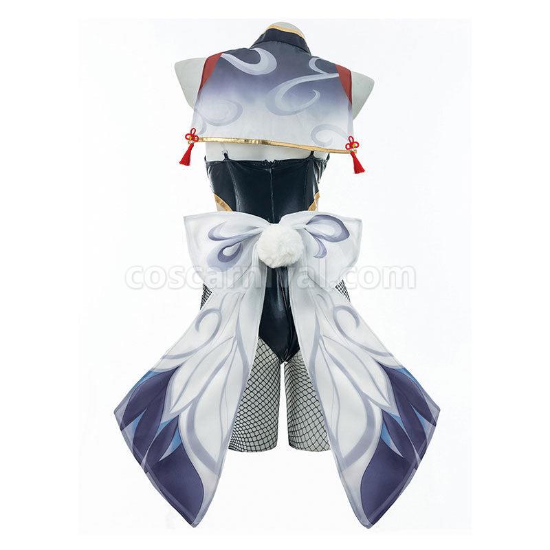 Genshin Impact Shenhe Bunny Girl Cosplay Costumes coscarnival01114592