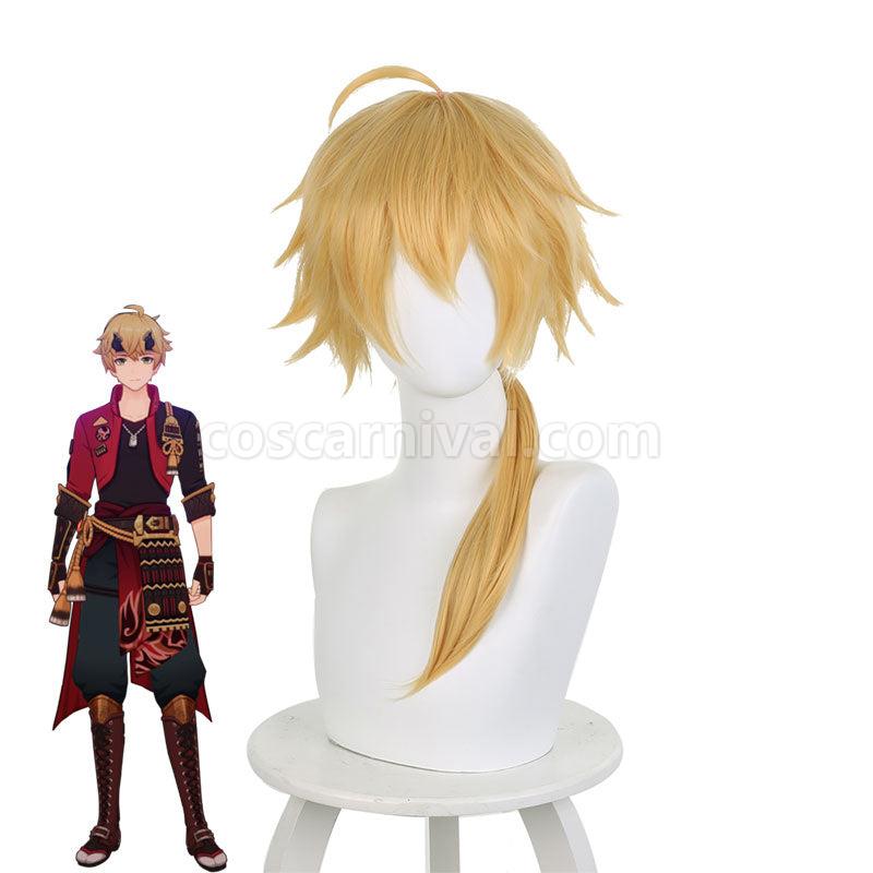 Genshin Impact Thoma Blonde Halloween Cosplay Wigs coscarnival01119564