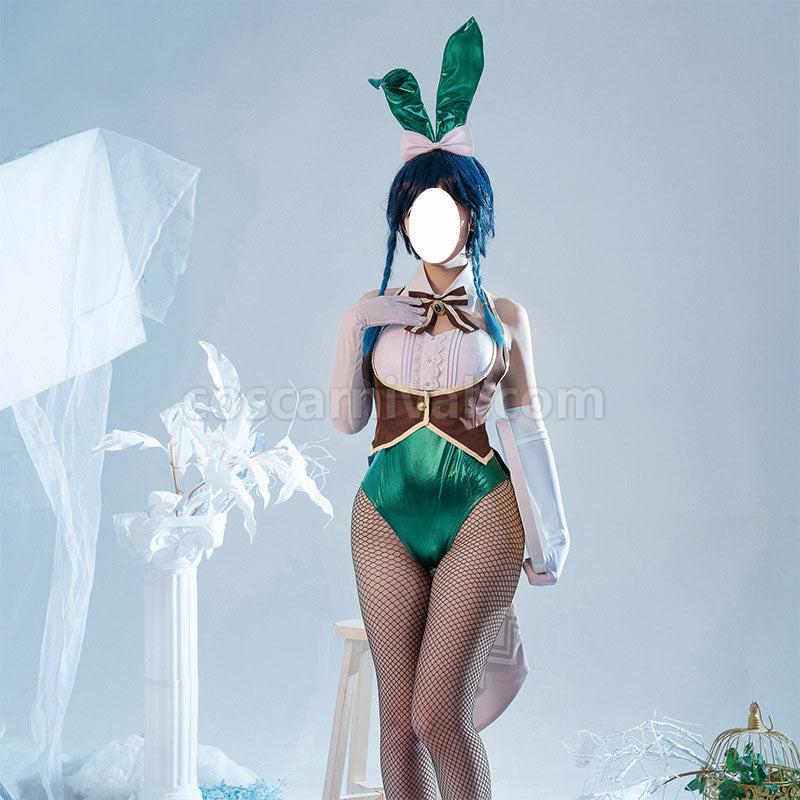 Genshin Impact Venti Bunny Girl Cosplay Costumes coscarnival01114563