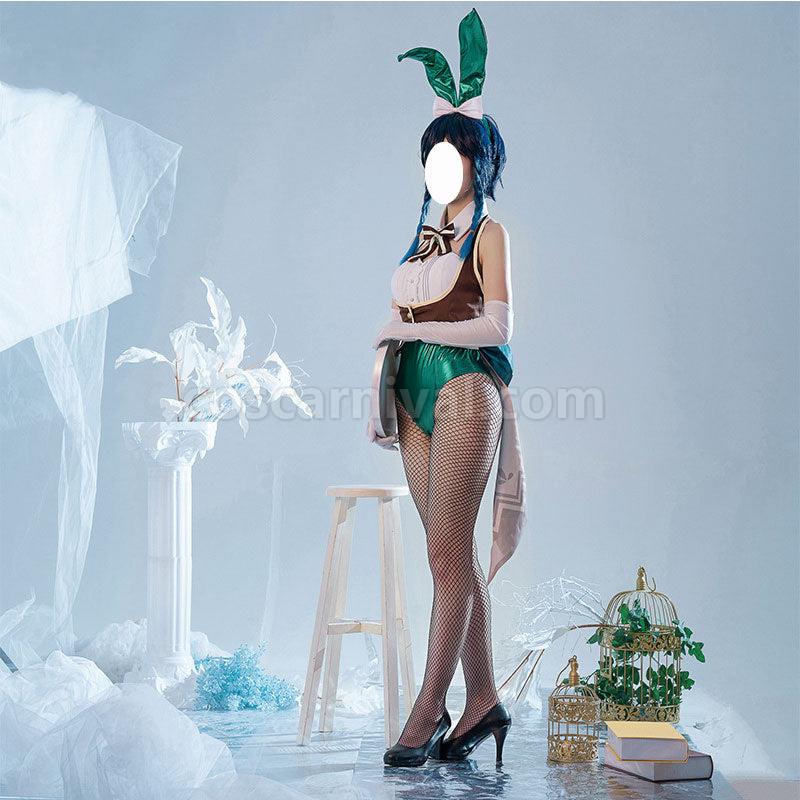 Genshin Impact Venti Bunny Girl Cosplay Costumes coscarnival01114573
