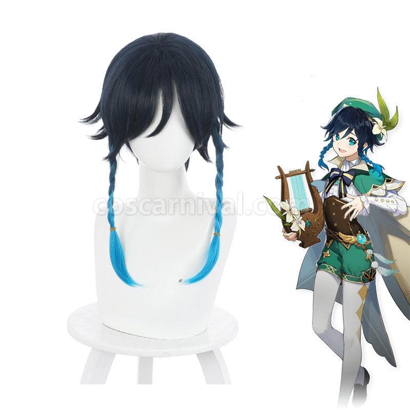 Genshin Impact Venti Gradient Blue Braided Cosplay Wig coscarnival011113893