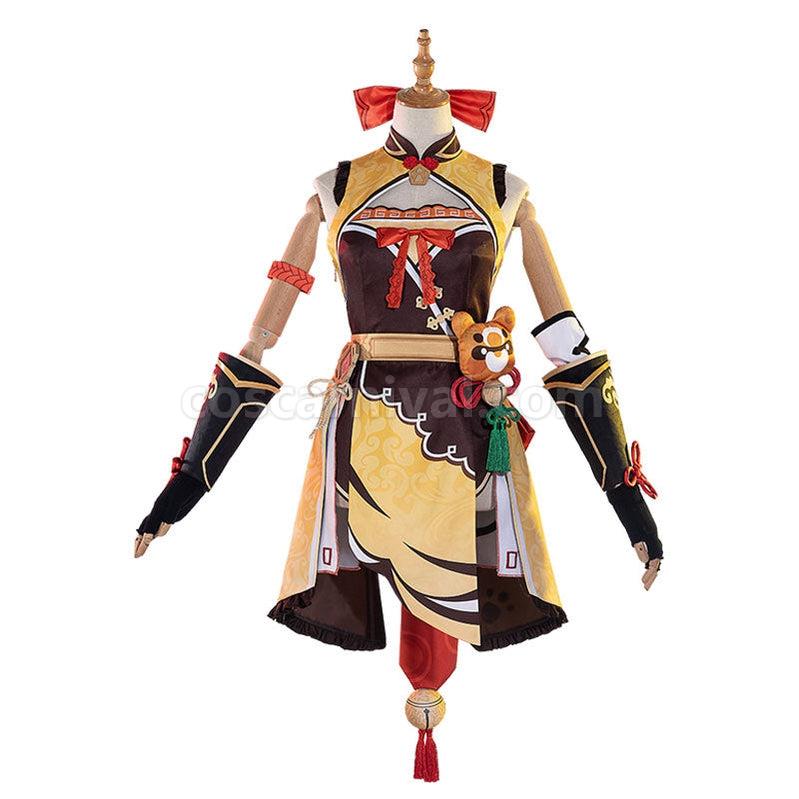Genshin Impact Xiangling Fullset Cosplay Costumes coscarnival011112317