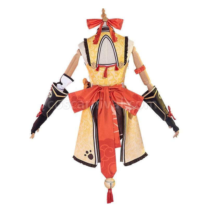 Genshin Impact Xiangling Fullset Cosplay Costumes coscarnival011112333