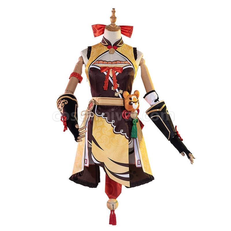 Genshin Impact Xiangling Fullset Cosplay Costumes coscarnival011112341