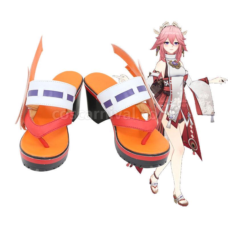 Genshin Impact Yae Miko Cosplay Shoes coscarnival01118707