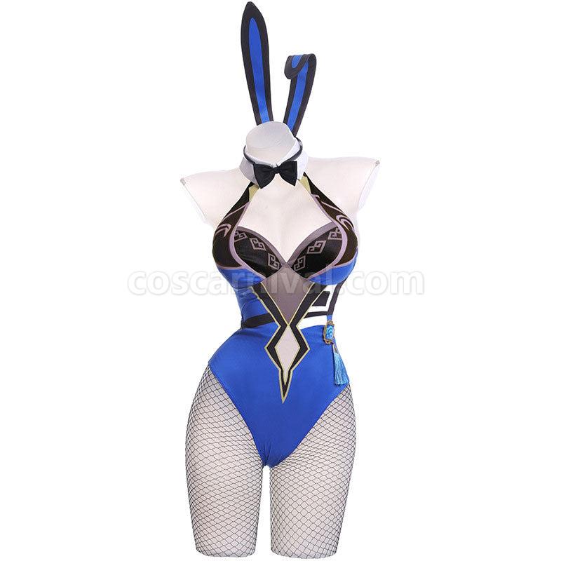 Genshin Impact Yelan Bunnygirl Cosplay Costumes coscarnival01112932