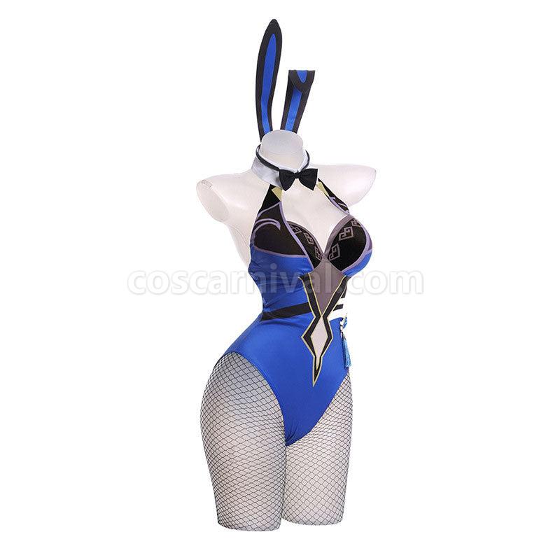 Genshin Impact Yelan Bunnygirl Cosplay Costumes coscarnival01112941