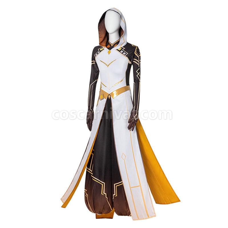 Genshin Impact Zhongli Archon Fullsuit Cosplay Costumes coscarnival011111277