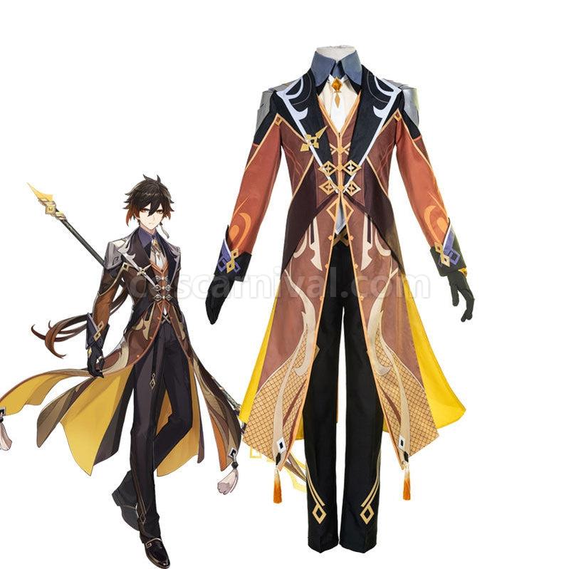 Genshin Impact Zhongli Fullset Cosplay Costumes coscarnival011112948