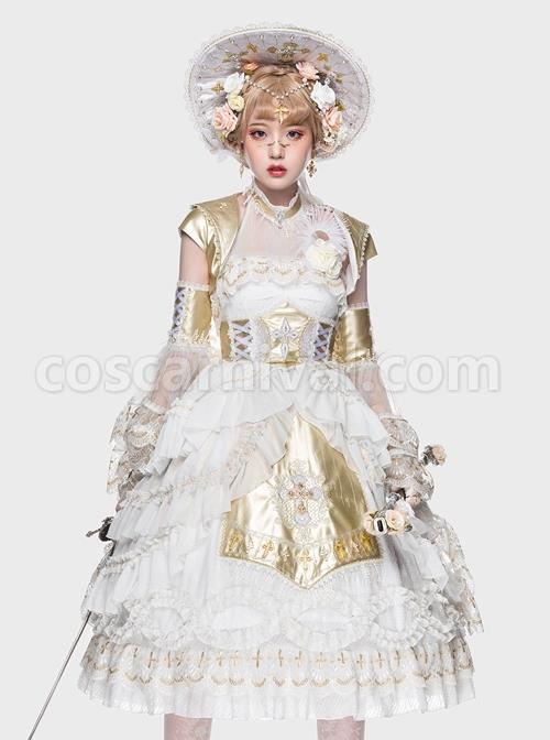 Gold-Classic-Lolita-Oath-Of-Watcher-Series-JSK-Cross-Printing-Design-Flower-Embroidery-Sleeveless-Halter-Neck-Dress-Set-coscarnival-2456