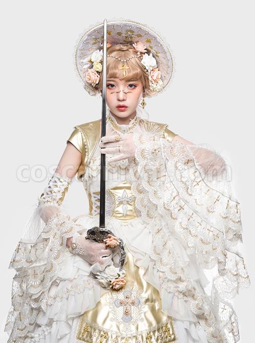 Gold-Classic-Lolita-Oath-Of-Watcher-Series-JSK-Cross-Printing-Design-Flower-Embroidery-Sleeveless-Halter-Neck-Dress-Set-coscarnival-2466