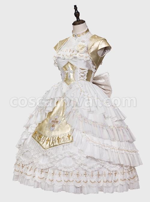 Gold-Classic-Lolita-Oath-Of-Watcher-Series-JSK-Cross-Printing-Design-Flower-Embroidery-Sleeveless-Halter-Neck-Dress-Set-coscarnival-2497