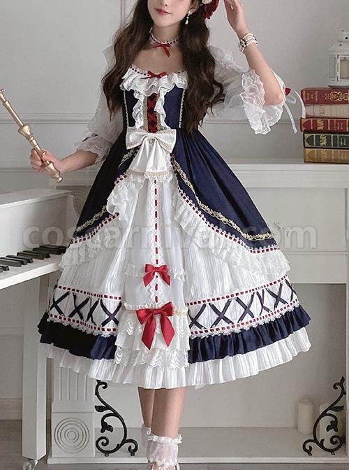 Gorgeous-Lace-Bow-Knot-Ribbons-Decorate-Paneled-Multi-Layer-Hem-Classic-Lolita-Short-Sleeve-Dress-coscarnival-2729