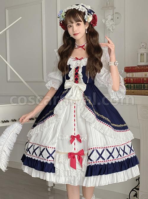 Gorgeous-Lace-Bow-Knot-Ribbons-Decorate-Paneled-Multi-Layer-Hem-Classic-Lolita-Short-Sleeve-Dress-coscarnival-2734