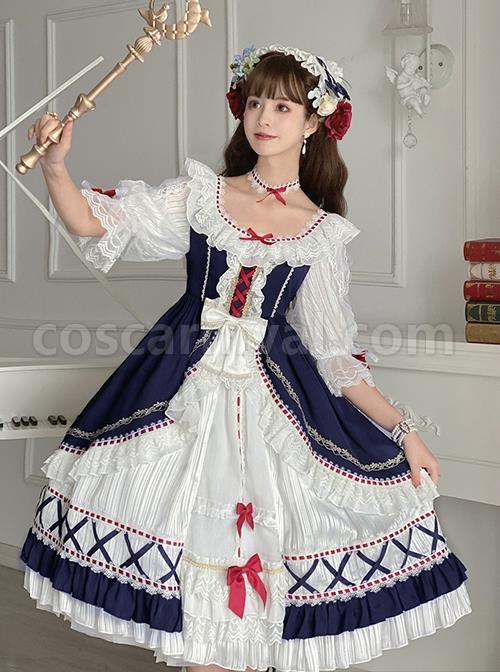 Gorgeous-Lace-Bow-Knot-Ribbons-Decorate-Paneled-Multi-Layer-Hem-Classic-Lolita-Short-Sleeve-Dress-coscarnival-2738