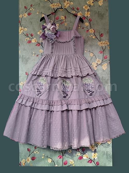 Grape-Manor-Series-Solid-Color-Jacquard-Grape-Embroidery-Elegant-Classic-Lolita-Sleeveless-Dress-coscarnival-2732