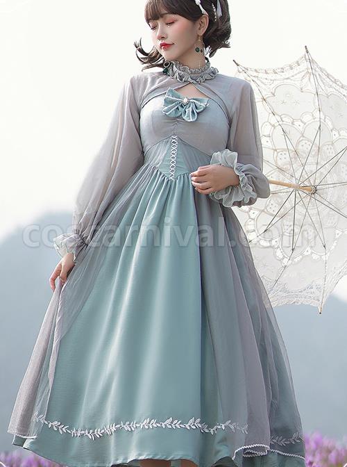 Gray-Blue-Chiffon-Elegant-JSK-Classic-Lolita-High-Waist-Long-Style-Dress-coscarnival-1095