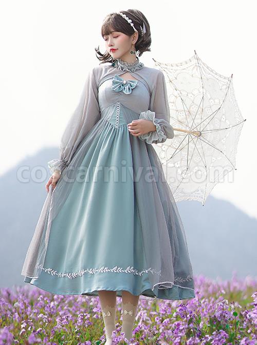 Gray-Blue-Chiffon-Elegant-JSK-Classic-Lolita-High-Waist-Long-Style-Dress-coscarnival-1107