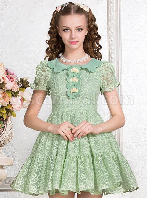 Green-Cute-Doll-Collar-Bowknot-Sweet-Lolita-Short-Sleeve-Dress-coscarnival-3299.jpg