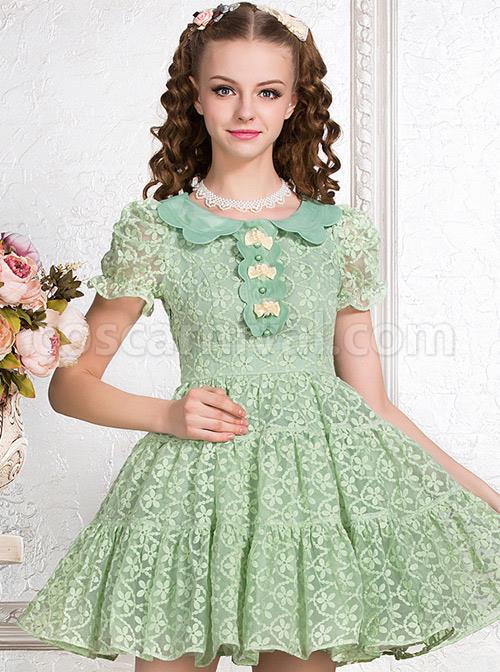 Green-Cute-Doll-Collar-Bowknot-Sweet-Lolita-Short-Sleeve-Dress-coscarnival-3305.jpg