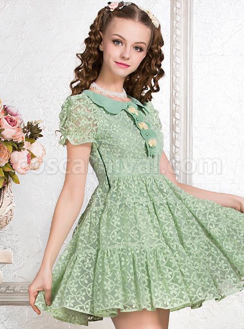 Green-Cute-Doll-Collar-Bowknot-Sweet-Lolita-Short-Sleeve-Dress-coscarnival-3311.jpg