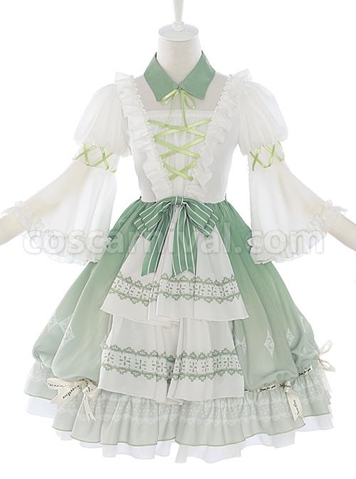 Green-Light-Forest-Series-OP-Ruffle-Classic-Lolita-Short-Sleeve-Dress-coscarnival-3870