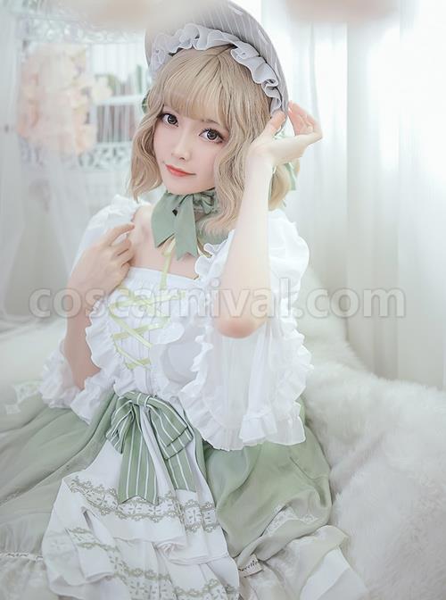 Green-Light-Forest-Series-OP-Ruffle-Classic-Lolita-Short-Sleeve-Dress-coscarnival-3874