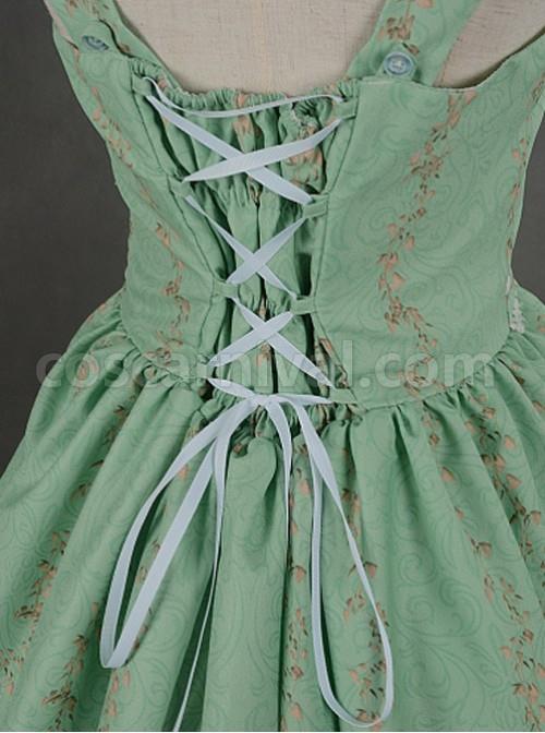 Green-Simple-Style-Lace-Hemline-Dress-coscarnival-766