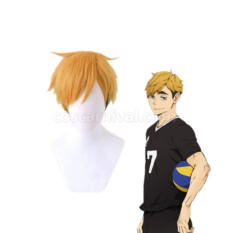 Haikyuu Atsumu Miya Short Dark Yellow Cosplay Wigs coscarnival011117381