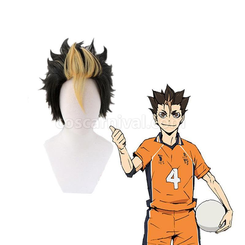 Haikyuu Nishinoya Yuu Short Black Cosplay wig, front view