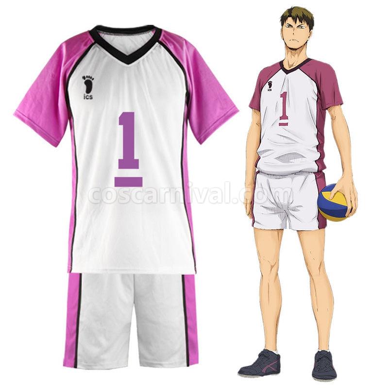 Haikyuu Shiratorizawa Academy Ushijima Wakatoshi T Shirt Uniform Cosplay Costume coscarnival011116701