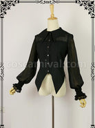 Halloween Black Bat collar Lolita Long Sleeve Shirt coscarnival