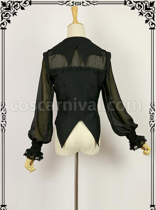 Halloween Black Bat collar Lolita Long Sleeve Shirt coscarnival