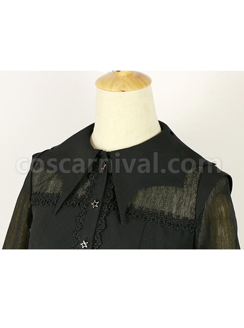 Halloween Black Bat collar Lolita Long Sleeve Shirt coscarnival