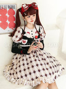 Hat-Trick-Series-Cute-Lace-Doll-Collar-Retro-Sweetheart-Rhombus-Print-Detachable-Black-Vest-Classic-Lolita-Long-Sleeved-Dress-Set-coscarnival-2707