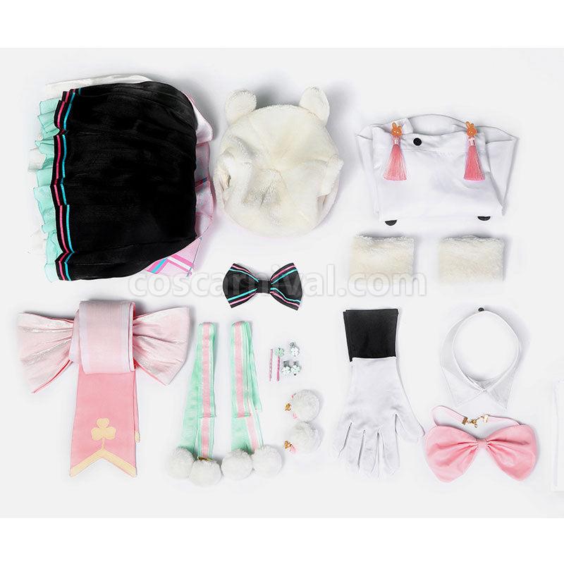 Hatsune Miku Magical Mirai 2021 Clover Bunny Miku Maid Cosplay Costumes coscarnival01119262