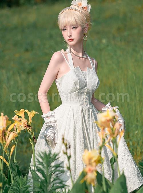Hepburn-Style-Elegant-White-Halterneck-Pearl-Embellished-Simple-Jacquard-Fabric-Classic-Lolita-Sleeveless-Dress-coscarnival-2676