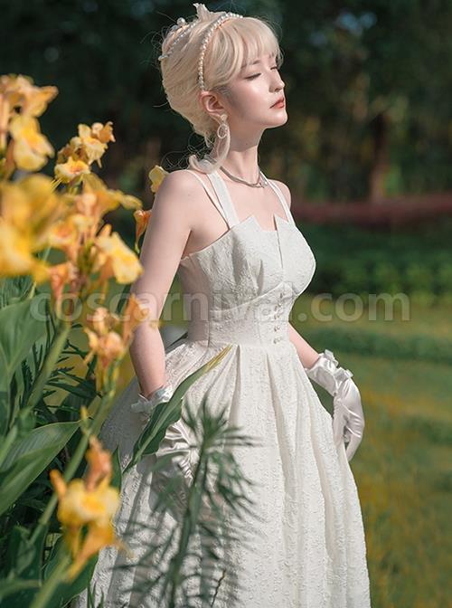 Hepburn-Style-Elegant-White-Halterneck-Pearl-Embellished-Simple-Jacquard-Fabric-Classic-Lolita-Sleeveless-Dress-coscarnival-2683