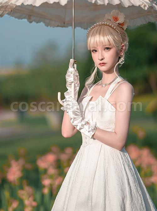 Hepburn-Style-Elegant-White-Halterneck-Pearl-Embellished-Simple-Jacquard-Fabric-Classic-Lolita-Sleeveless-Dress-coscarnival-2691